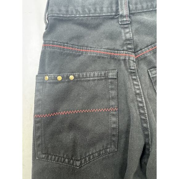 Vintage 90s Y2K Ruff Jeans Black Wide Leg Carpenter Embroider Kids 20" * 21" 5/6 - Picture 11 of 11